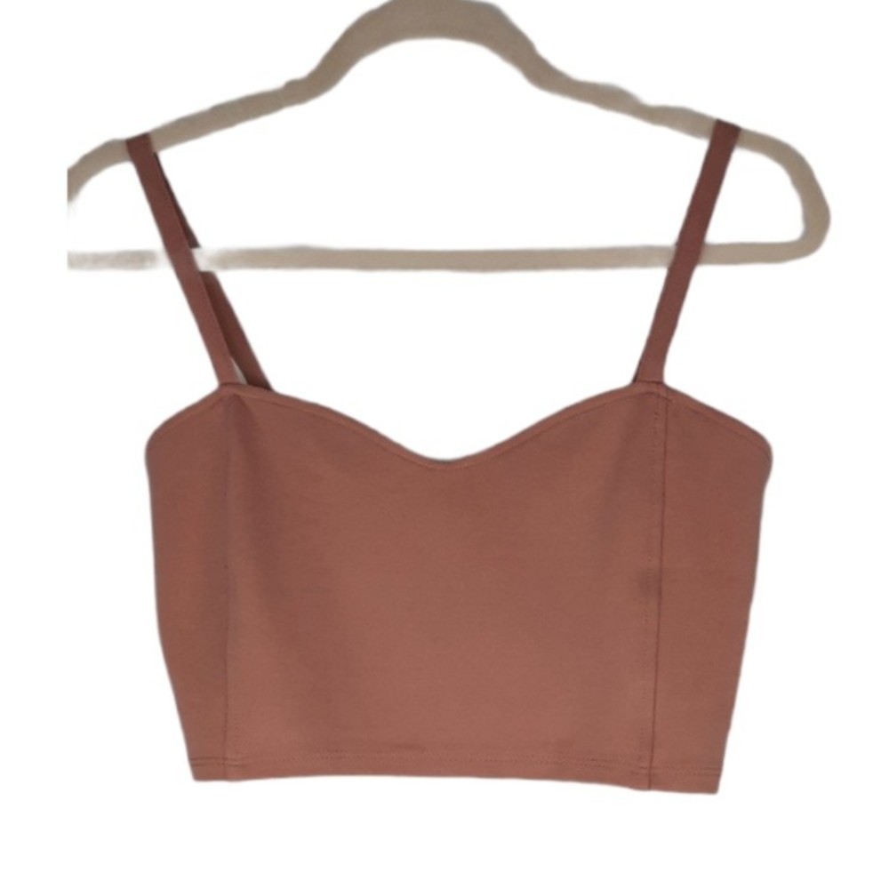 Over The Limit Apparel Womens size M/L Pink Crop Tank Top Made USA MSRP $25 NWOT